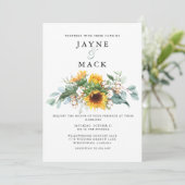 Invitation Design contemporain moderne Mariage tournesol (Debout devant)