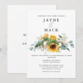 Invitation Design contemporain moderne Mariage tournesol (Devant / Derrière)