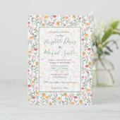 Invitation Design couleur Fleur sauvage aquarelle (Debout devant)