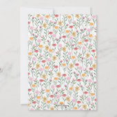 Invitation Design couleur Fleur sauvage aquarelle (Dos)