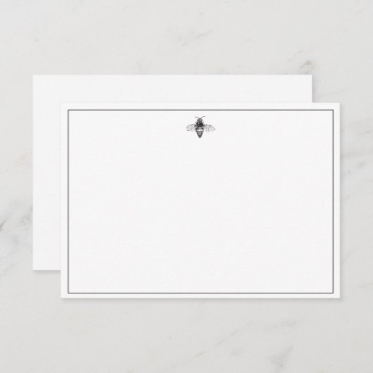 Invitation Design d'abeilles noir et blanc (Devant / Derrière)