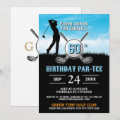 Invitation Design d'anniversaire de golf élégant (Devant / Derrière)