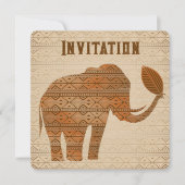 Invitation Design d'art tribal des éléphants (Devant)