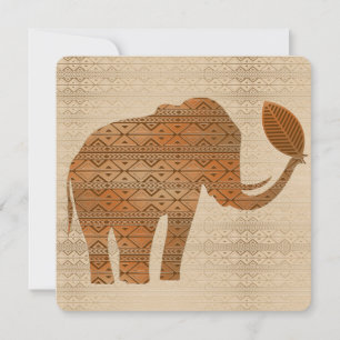 Invitation Design d'art tribal des éléphants
