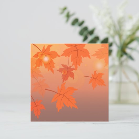 Invitation Design d'automne avec feuilles d'érable et effet b (Debout devant)