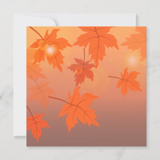 Invitation Design d'automne avec feuilles d'érable et effet b (Devant)