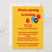 Invitation Design de caricature pirate personnalisé avec plag (Dos)