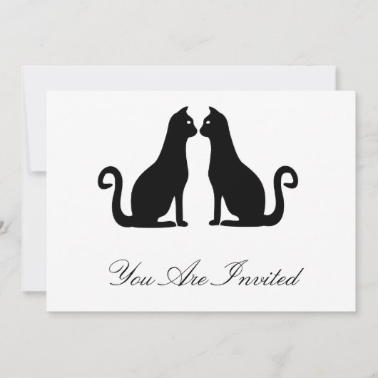 Invitation Design de chat noir (Devant)