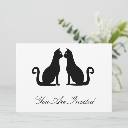 Invitation Design de chat noir (Debout devant)