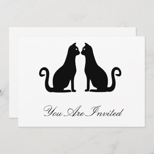 Invitation Design de chat noir (Devant / Derrière)