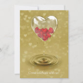 Invitation Design de coeur en verre romantique (Devant)