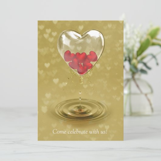 Invitation Design de coeur en verre romantique (Debout devant)