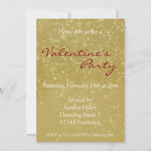 Invitation Design de coeur en verre romantique (Dos)