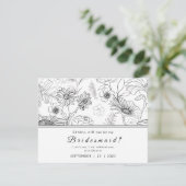 Invitation Design de fleur marguerite noir et blanc Soyez ma (Debout devant)