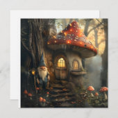 Invitation Design de gnome et de champignon (Devant / Derrière)