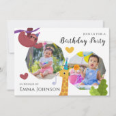 Invitation Design de la fête des amis de la Jungle mignonne a (Devant)