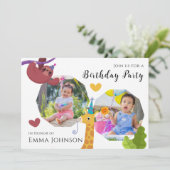 Invitation Design de la fête des amis de la Jungle mignonne a (Debout devant)