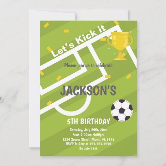 Invitation Design de la partie de sport vert clair (Devant)