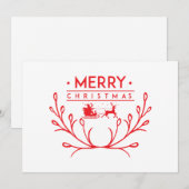 Invitation Design de Noël avec rennes (Devant / Derrière)