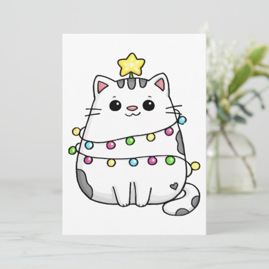 Invitation Design de Noël de chat mignon (Debout devant)