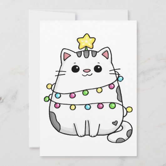 Invitation Design de Noël de chat mignon (Dos)