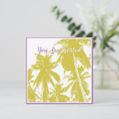 Invitation Design de palmiers tropicaux en or (Debout devant)