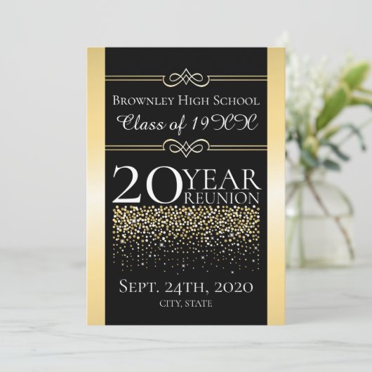 Invitation Design de réunion d'école d'or (Debout devant)