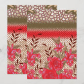 Invitation Design de tissu complexe avec motifs floraux (Devant / Derrière)