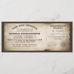 Invitation Design de typographie de billet d'anniversaire vin