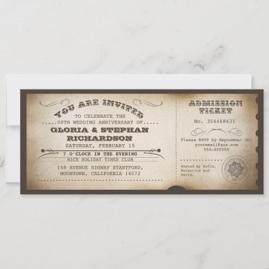 Invitation Design de typographie des billets d'anniversaire v (Devant)