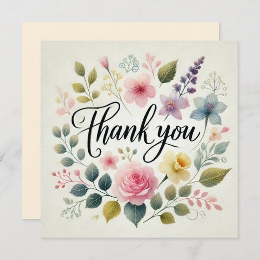 Invitation Design d'impression couleur Merci (Devant / Derrière)