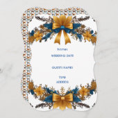 Invitation Design d'invitation de mariage floral élégant (Devant / Derrière)