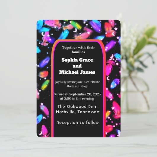 Invitation Design écologique Feuille élégant | Botan minimal (Debout devant)