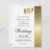 Invitation Design élégant de coeur d'or (Devant)