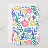 Invitation Design élégant de peinture à la main de fleurs ros (Dos)