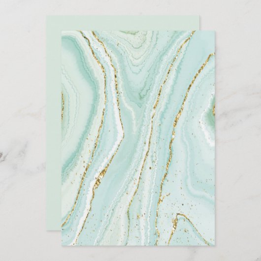 Invitation design élégant en marbre liquide peint à la main a (Devant / Derrière)