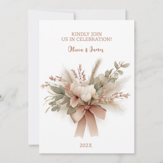 Invitation Design élégant mariage à arc floral (Dos)