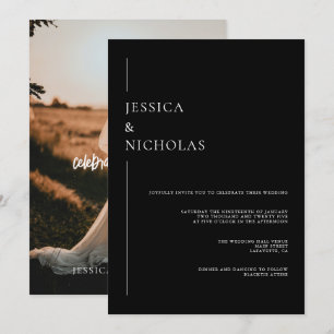 Invitation Design élégant Mariage photo classique