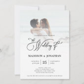 Invitation Design élégant moderne photo QR Code Mariage (Devant)