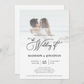 Invitation Design élégant moderne photo QR Code Mariage (Devant / Derrière)