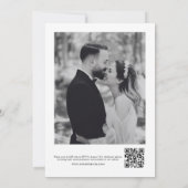 Invitation Design élégant moderne photo QR Code Mariage (Dos)