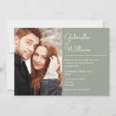 Invitation Design élégant moderne Sage Green 2 Mariage photo (Devant)