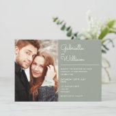Invitation Design élégant moderne Sage Green 2 Mariage photo (Debout devant)