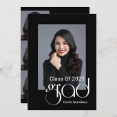 Invitation Design élégant moderne Script 4 Photo Graduation P (Devant / Derrière)