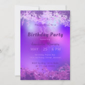 Invitation Design élégant moderne violet violet Parties scint (Devant)