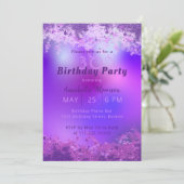Invitation Design élégant moderne violet violet Parties scint (Debout devant)