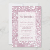Invitation Design élégant rose blanc parties scintillant glam (Devant)