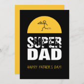 Invitation Design élégant "SUPER DAD" Voeux personnalisés (Devant / Derrière)