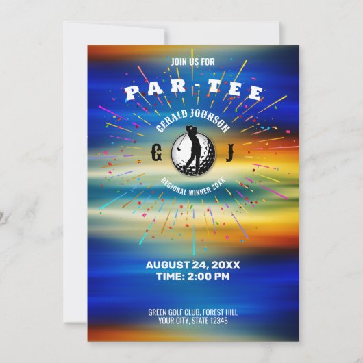 Invitation Design Élégant sur le thème du golf (Devant)