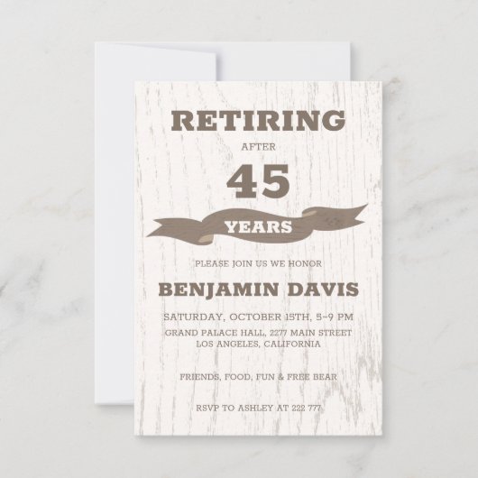 Invitation Design en bois (Devant)